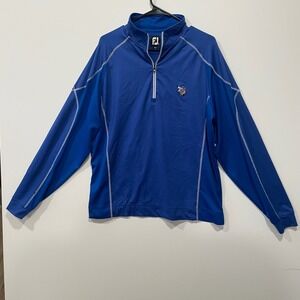 FootJoy Golf Pullover Mens Medium Blue 1/4 Zip‎ Long Sleeve Athletic